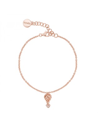 Bracciale ROSATO in argento 925 placcato oro rosa RZAR18 pendente a...