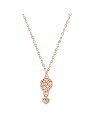 Collana corta ROSATO in argento 925 placcato oro rosa RZAR08 penden...