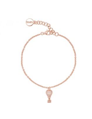 Bracciale ROSATO in argento 925 placcato oro rosa RZAR16 pendente a...