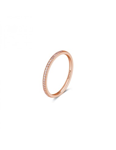 Anello veretta ROSATO in argento 925 placcato oro rosa e cubic zirc...