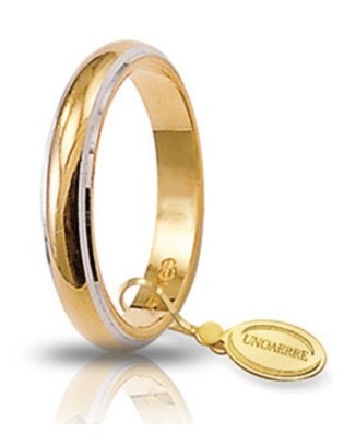 Fede UNOAERRE Fedi Classiche gr. 5 Classica in oro giallo bordi bianchi rodiati