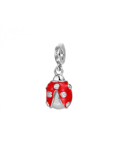 Charm ROSATO in argento 925 con cristalli e smalto RZ223R Coccinell...