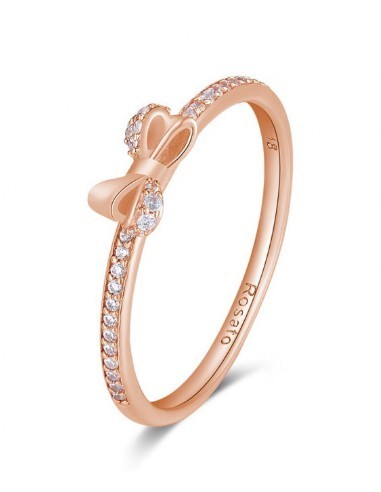 Anello ROSATO STORIE in argento ? RZA026B Mis. 14 Fiocco Rose Gold ...