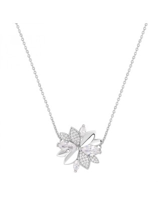 Collana ROSATO in argento 925 RZGA42 pendente a forma di fiore con ...