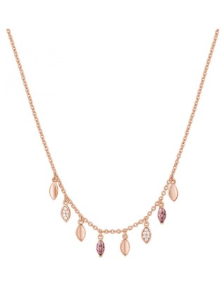 Collana corta ROSATO in argento 925 placcato oro rosa RZGA09 penden...