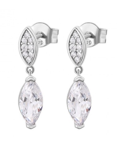 Orecchini pendenti ROSATO in argento 925 RZGA48 petali con cristall...