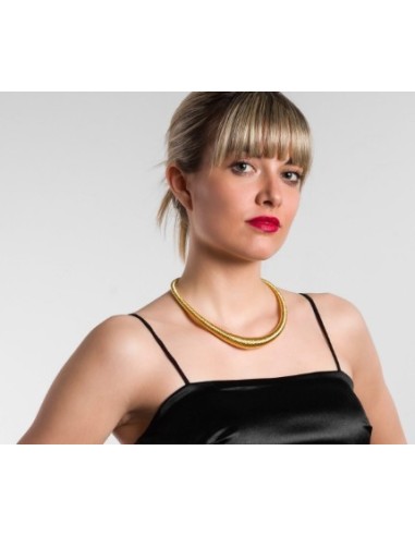 Acquista Collana girocollo in bronzo placcato oro giallo finitura d...