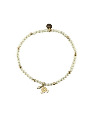 Bracciale elastico RUE DES MILLE in argento 925 dorato con perle CA...