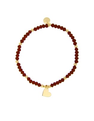 Bracciale elastico RUE DES MILLE in argento 925 dorato con pietre r...