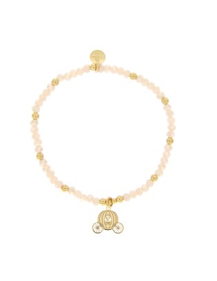 Bracciale elastico RUE DES MILLE in argento 925 dorato con pietre r...