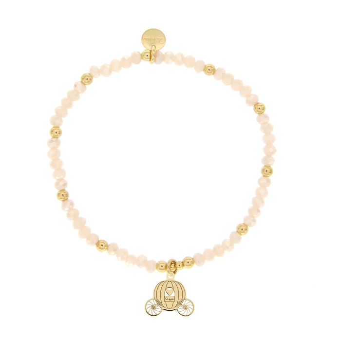 Bracciale elastico RUE DES MILLE in argento 925 dorato con pietre r...