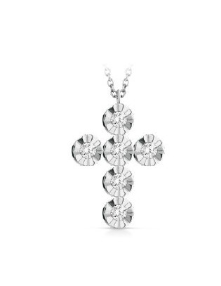 Acquista Girocollo in oro bianco 18Kt con diamanti naturali F-CRSID...