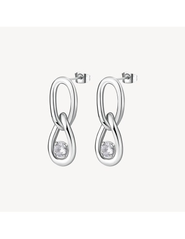 Orecchini pendenti BROSWAY Ribbon in Acciaio 316L e cristalli BBN41...