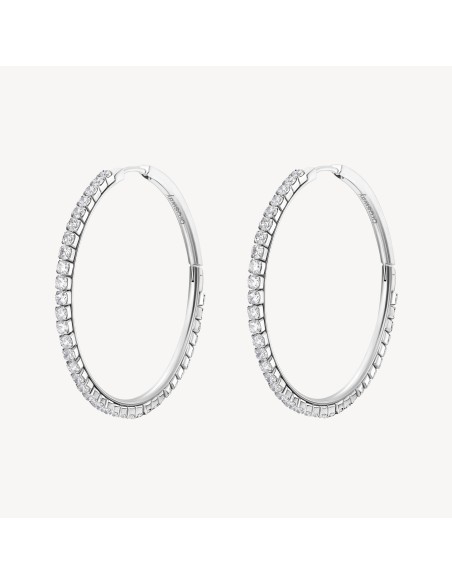 Orecchini a cerchio grandi BROSWAY DESIDERI In acciaio 304 e crista...