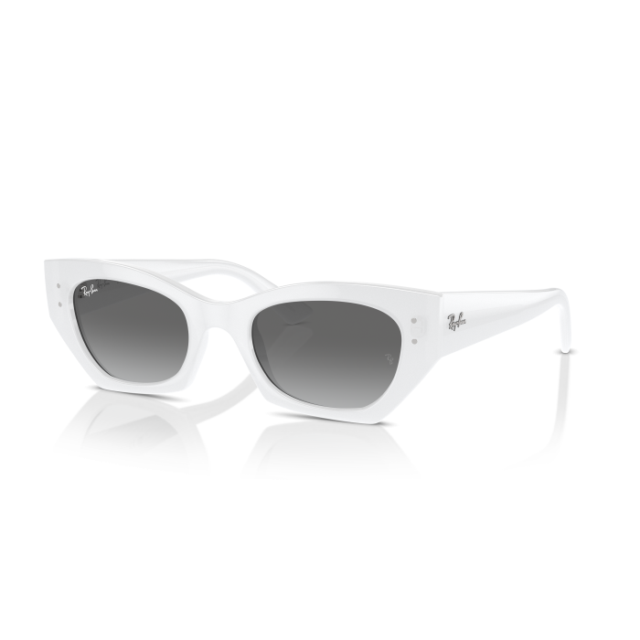 Occhiali sole RAY-BAN ZENA RB4430 675911 52 White Snow Grey Gradien...