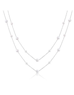 Collana doppio filo S'AGAPO' WISDOM in Acciaio 316L con perle SWI09...