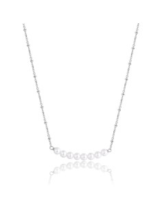 Collana girocollo S'AGAPO' WISDOM in Acciaio 316L con perle central...