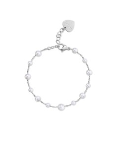 Bracciale S'AGAPO' WISDOM in Acciaio 316L con perle SWI17  a solo 1...