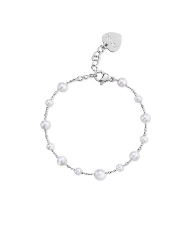 Bracciale S'AGAPO' WISDOM in Acciaio 316L con perle SWI17 only 19,0...