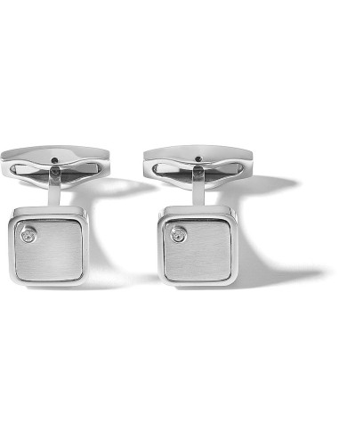 Gemelli COMETE GIOIELLI Uomo UGM 180B in acciaio e Cristalli bianch...