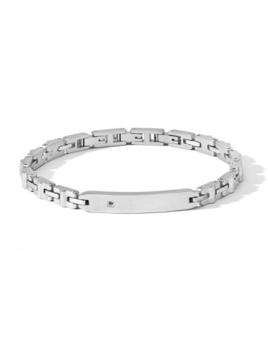 Bracciale COMETE GIOIELLI Uomo UBR 1204 in acciaio con cristallo ne...