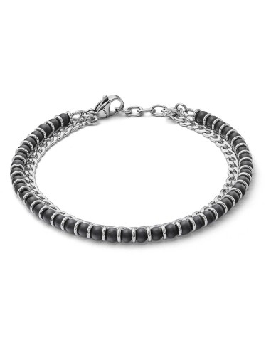 Bracciale doppio filo COMETE GIOIELLI Uomo UBR 1020 in acciaio con ...