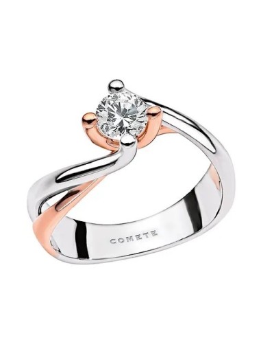 Anello solitario COMETE GIOIELLI in oro bicolore 18kt bianco e rosa...