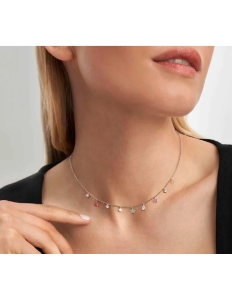 Collana girocollo NOMINATION LUCENTISSIMA in argento 925 con mix pe...