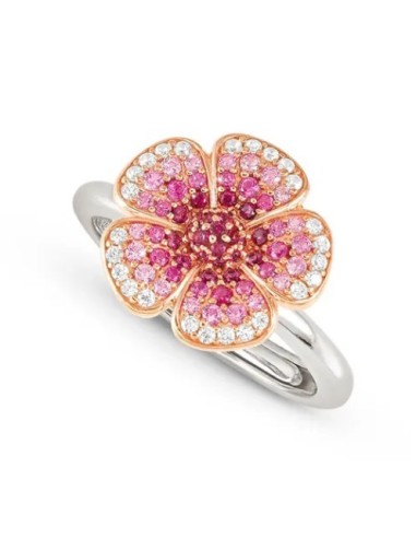 Anello regolabile NOMINATION CRYSALIS in argento 925 con fiore e cr...