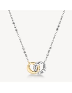Collana BROSWAY Amy in Acciaio 316L con pendente bicolore con finit...