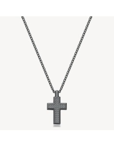 Collana lunga Uomo BROSWAY in acciaio 316L lucido e sabbiato pvd ru...