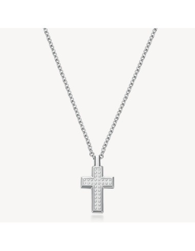 Collana lunga Uomo BROSWAY in acciaio 316L lucido e sabbiato e pend...