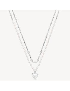 Collana doppio filo BROSWAY CHAKRA AMORE in acciaio 316L perle e cr...