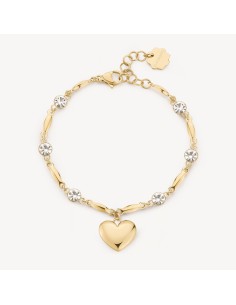 Bracciale BROSWAY CHAKRA AMORE in acciaio 316L pvd oro 14K e crista...