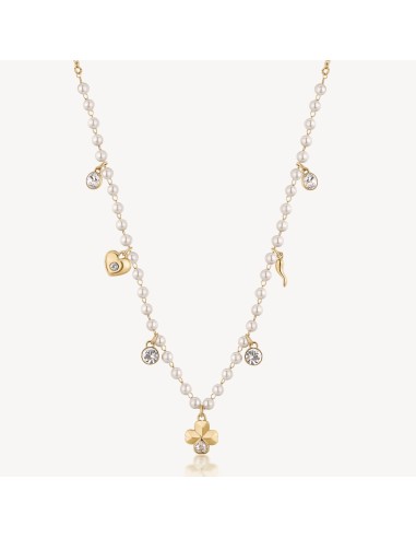 Collana BROSWAY CHAKRA PORTAFORTUNA in acciaio 316L pvd oro 14K con...