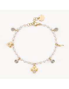 Bracciale BROSWAY CHAKRA PORTAFORTUNA in acciaio 316L pvd oro 14K c...