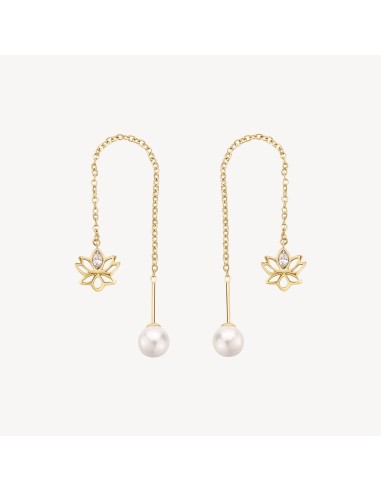 Orecchini saliscendi BROSWAY CHAKRA in acciaio 316L pvd oro 14K con...