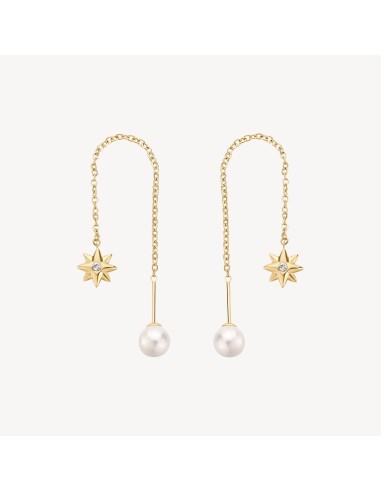 Orecchini saliscendi BROSWAY CHAKRA in acciaio 316L pvd oro 14K con...