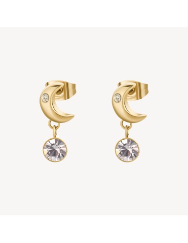 Orecchini pendenti BROSWAY CHAKRA in acciaio 316L pvd oro 14K con c...