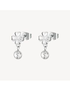 Orecchini pendenti BROSWAY CHAKRA in acciaio 316L con cristalli BHK...