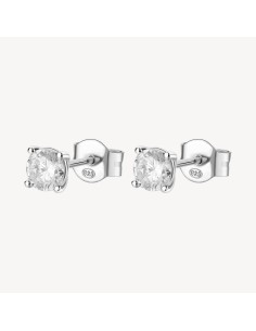 Orecchini BROSWAY FANCY in argento rodiato 925 e cubic zirconia bia...