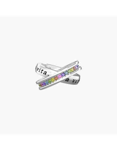 Anello intrecciato KIDULT Friendship 721013-11 in acciaio e cristal...