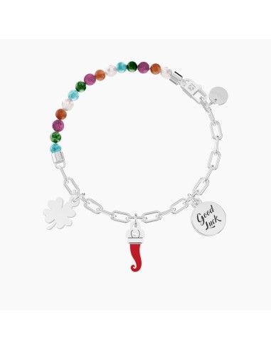 Bracciale KIDULT Symbols 732304 in acciaio e pietre multicolor con ...