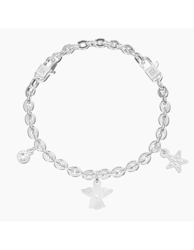 Bracciale regolabile KIDULT Symbols 732283 in acciaio e charms ANGE...