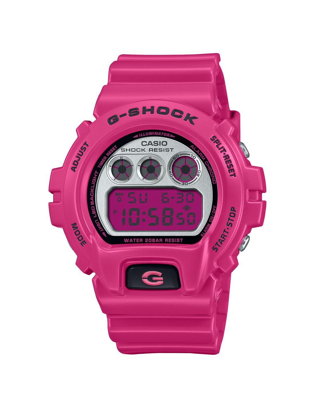 casio orologio casio g-shock crazy color series dw-6900rcs-4er fuchsia, nero