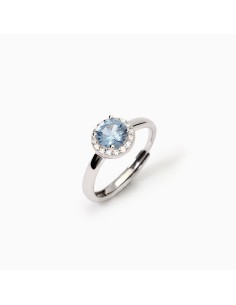Anello regolabile MABINA Revival 523417 in argento 925 con acquamar...