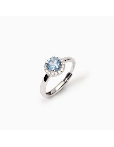 Anello regolabile MABINA Revival 523417 in argento 925 con acquamar...