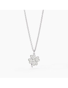 Girocollo MABINA Buona Fortuna 553706 in argento 925 pendente quadr...