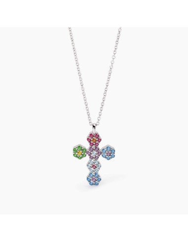 Girocollo MABINA Fior Fiore 553698 in argento 925 con ciondolo croc...