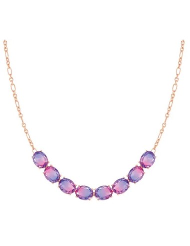 Collana NOMINATION SYMBIOSI in argento 925 rosato pietre bicolore r...